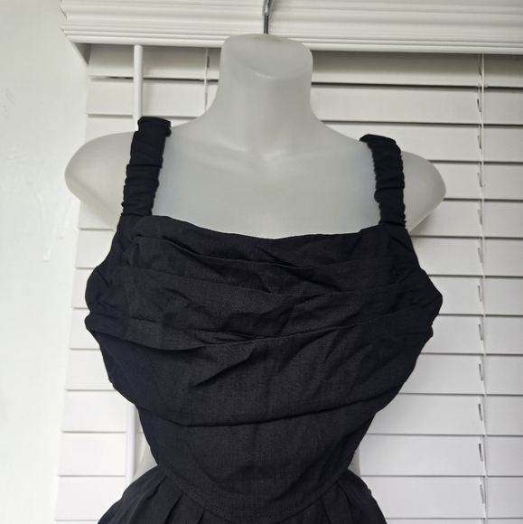 Shein Women‘s Mini Short Dress Ruched Cutout Ruffle Skirt Sz M - Picture 3 of 8